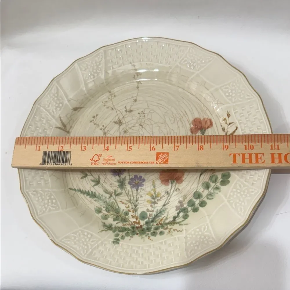 Mikasa Fine Ivory Margaux 11 Inch Dinner Chop Plate Floral Motif Gold Edge Japan